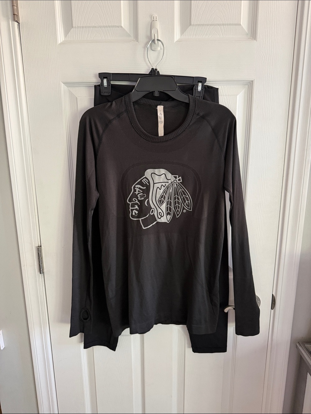 lululemon athletica Black Track Top with Graphic and leggings - 2-pc